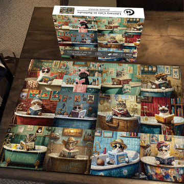 Gatti letterari in vasca da bagno puzzle 1000 pezzi